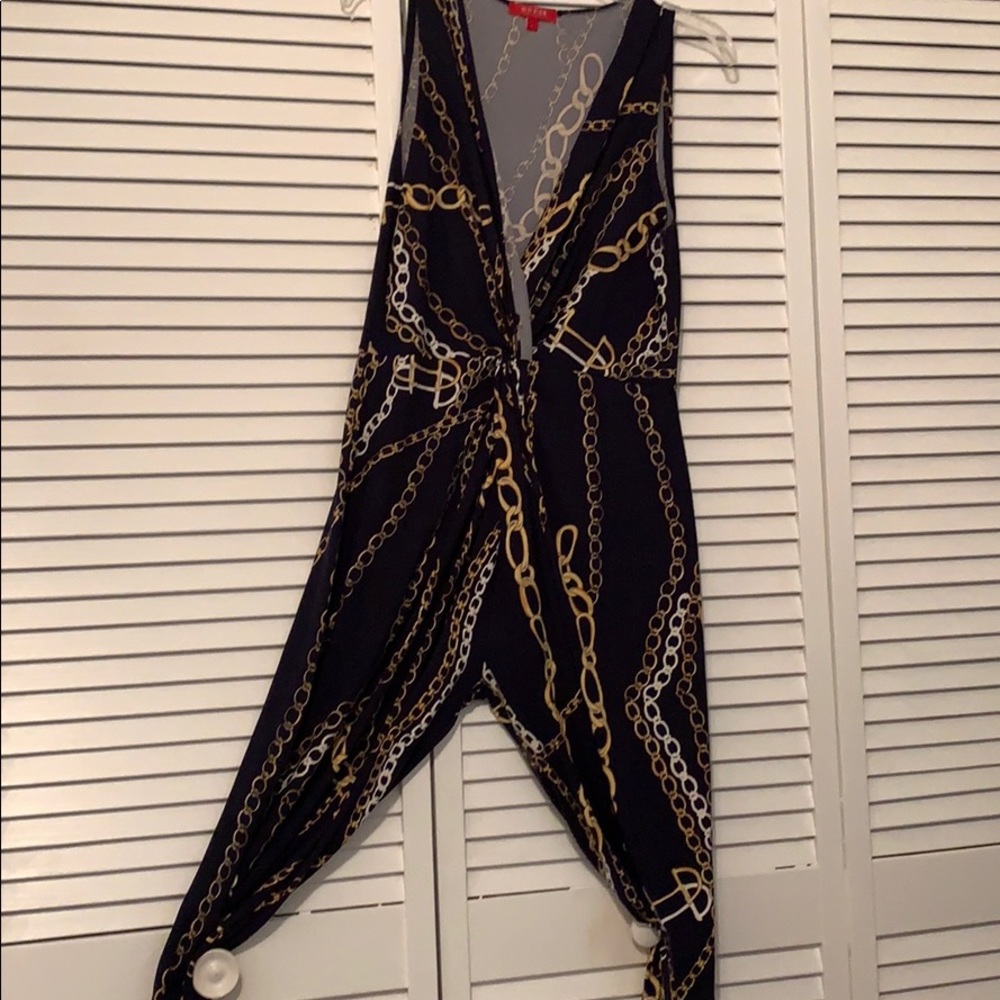 Blue and gold jumpsuit